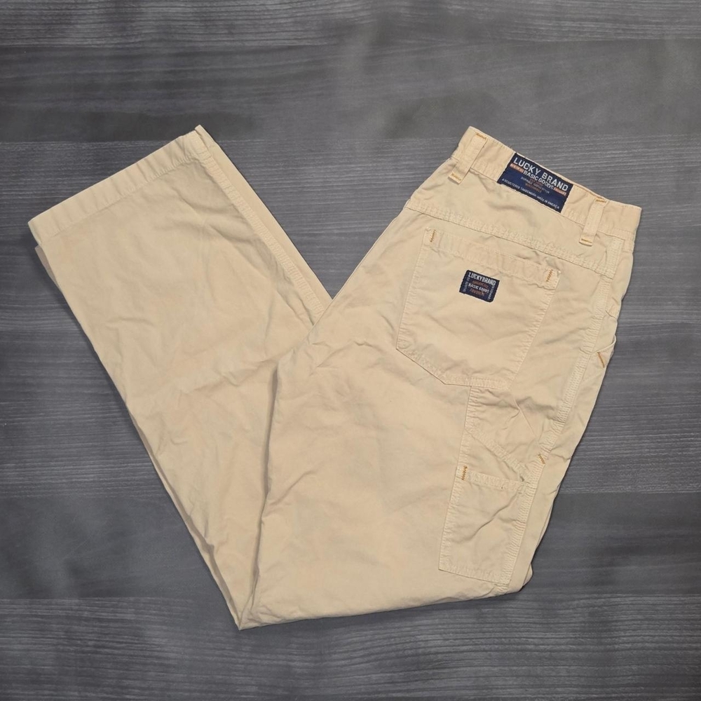 Lucky Brand Dungarees Tan Khaki Carpenter Pant Regular size 33